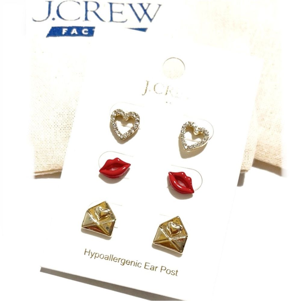 🆕🌺J. CREW 3 Piece Earring Set🌺